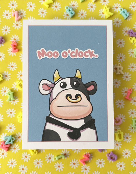 Nerdshit - Waiting Cow - Postkarte