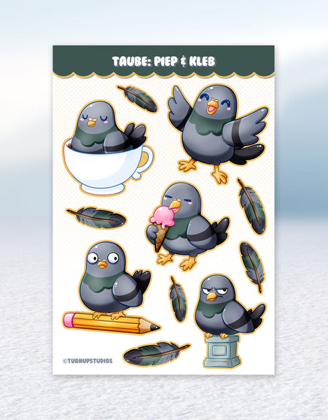 Taube | Piep und Kleb - Stickerbogen
